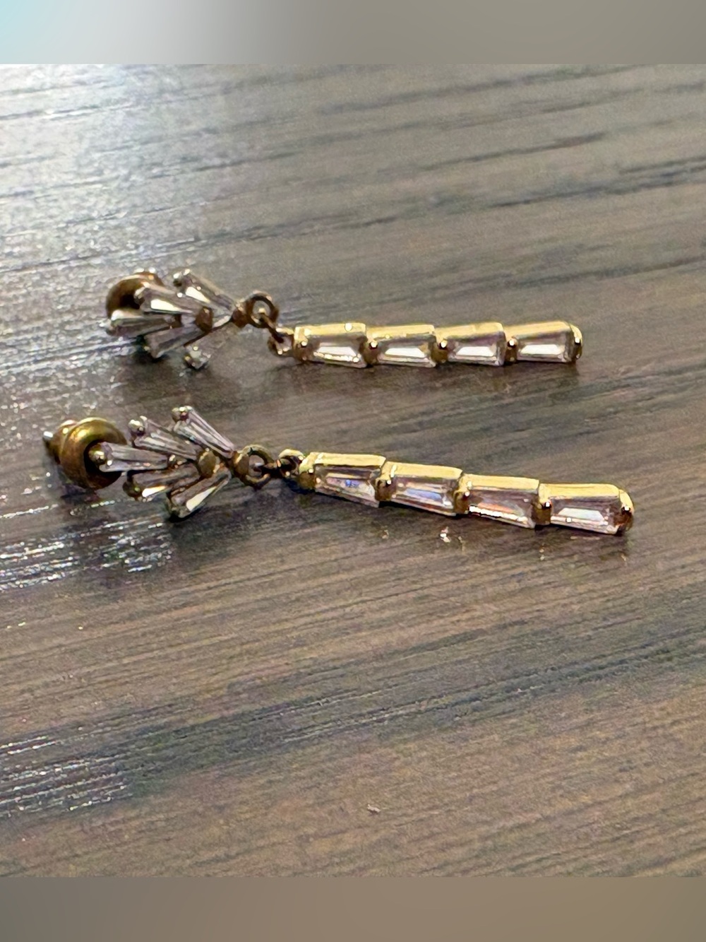 Gold-Tone Crystal Drop Earrings - Elegant Women's Jewelry